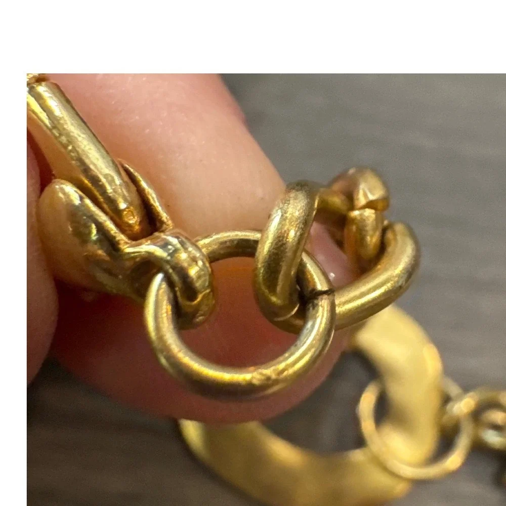 Chain Belt Womens OS Gold Excellent Hammered Link Modernist 36in